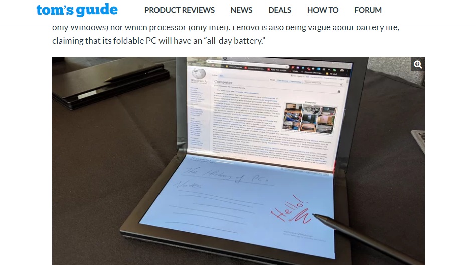Laptop layar lipat Lenovo foldable thinkpad x1 dengan stylus